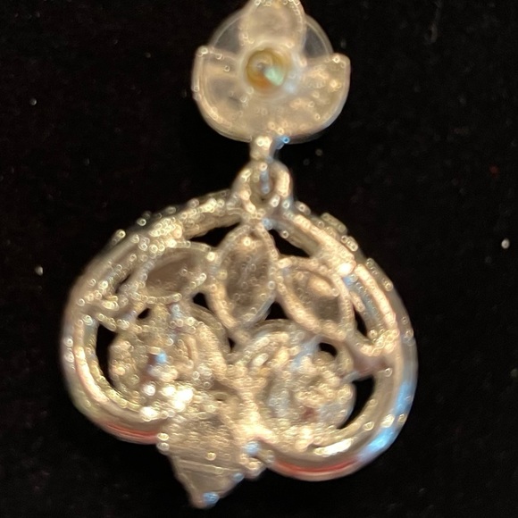 Pink and rhinestones earrings - Picture 2 of 2